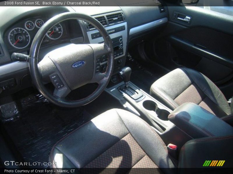 Black Ebony / Charcoal Black/Red 2008 Ford Fusion SE