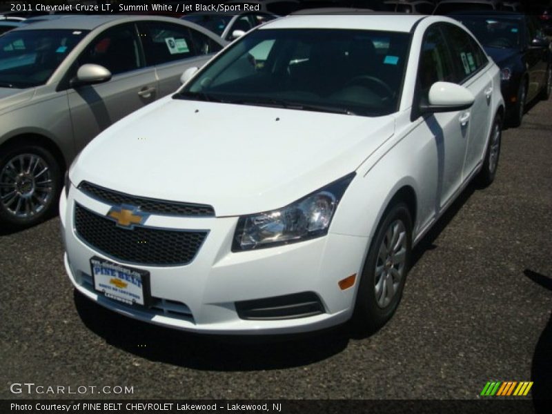 Summit White / Jet Black/Sport Red 2011 Chevrolet Cruze LT