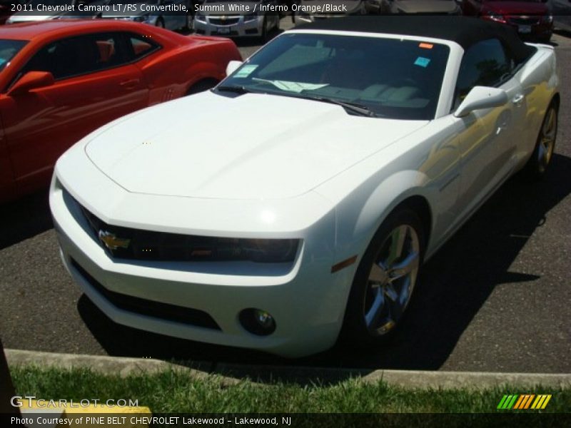 Summit White / Inferno Orange/Black 2011 Chevrolet Camaro LT/RS Convertible