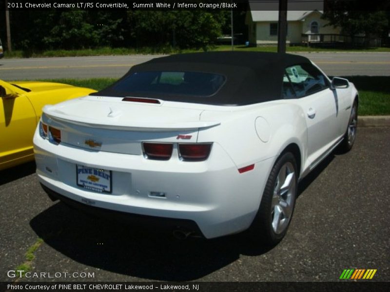 Summit White / Inferno Orange/Black 2011 Chevrolet Camaro LT/RS Convertible
