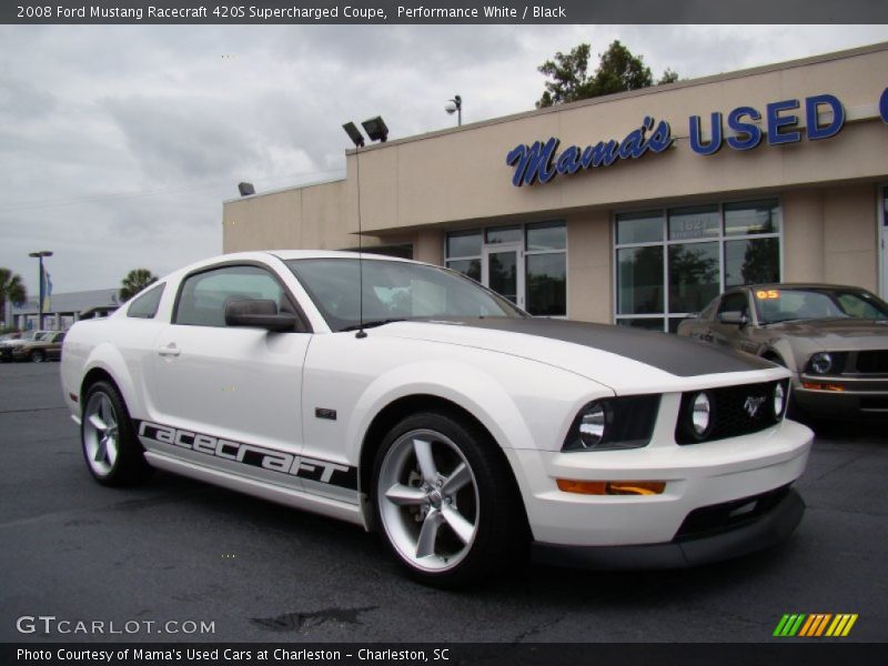 Performance White / Black 2008 Ford Mustang Racecraft 420S Supercharged Coupe
