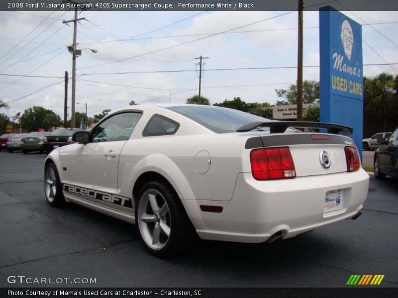 Performance White / Black 2008 Ford Mustang Racecraft 420S Supercharged Coupe