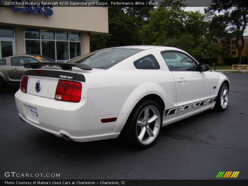 Performance White / Black 2008 Ford Mustang Racecraft 420S Supercharged Coupe