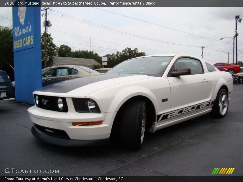 Performance White / Black 2008 Ford Mustang Racecraft 420S Supercharged Coupe
