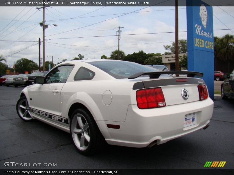 Performance White / Black 2008 Ford Mustang Racecraft 420S Supercharged Coupe