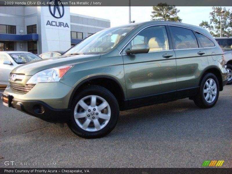 Green Tea Metallic / Ivory 2009 Honda CR-V EX-L 4WD