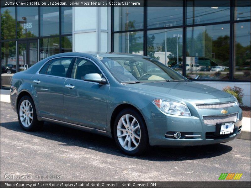 Silver Moss Metallic / Cocoa/Cashmere 2009 Chevrolet Malibu LTZ Sedan