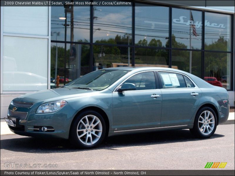 Silver Moss Metallic / Cocoa/Cashmere 2009 Chevrolet Malibu LTZ Sedan