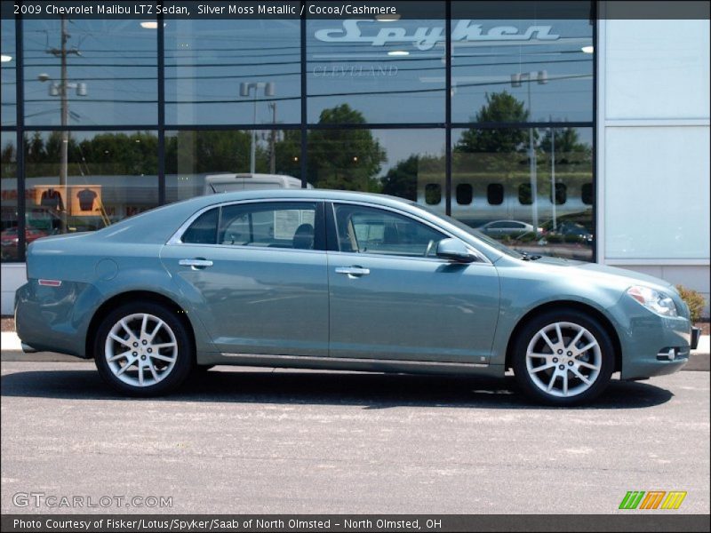 Silver Moss Metallic / Cocoa/Cashmere 2009 Chevrolet Malibu LTZ Sedan