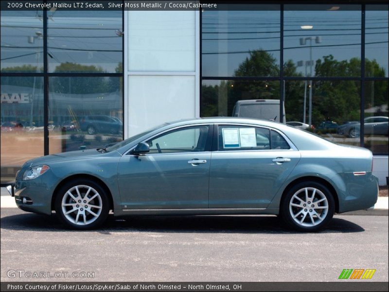 Silver Moss Metallic / Cocoa/Cashmere 2009 Chevrolet Malibu LTZ Sedan