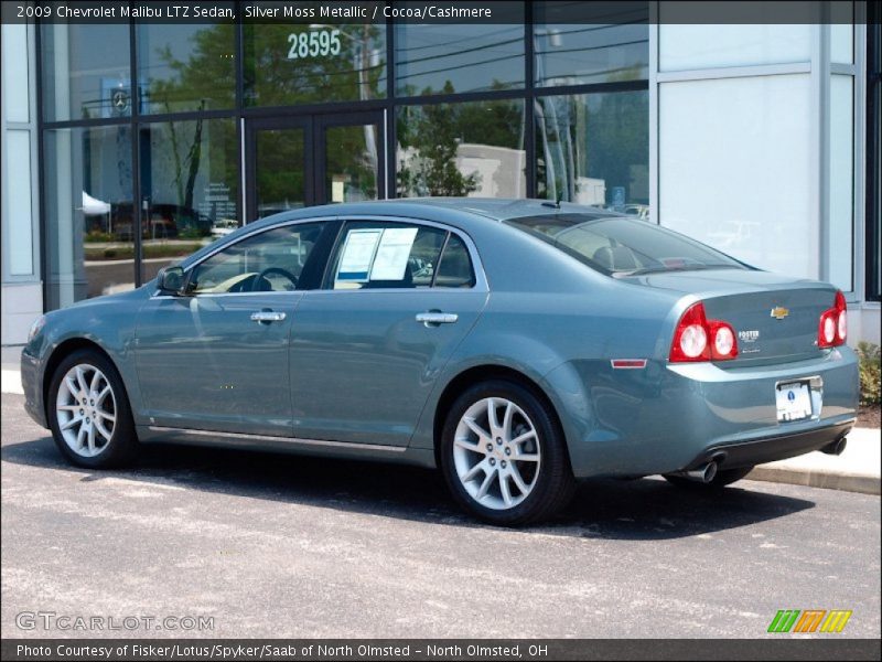 Silver Moss Metallic / Cocoa/Cashmere 2009 Chevrolet Malibu LTZ Sedan