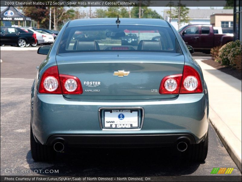 Silver Moss Metallic / Cocoa/Cashmere 2009 Chevrolet Malibu LTZ Sedan