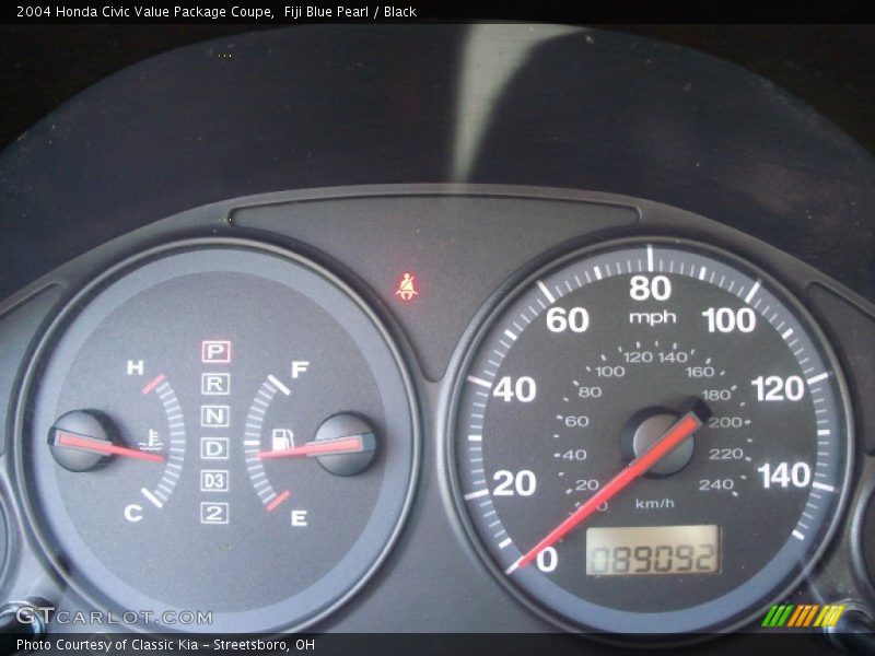 Fiji Blue Pearl / Black 2004 Honda Civic Value Package Coupe