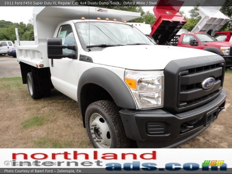 Oxford White / Steel 2011 Ford F450 Super Duty XL Regular Cab 4x4 Dually Dump Truck