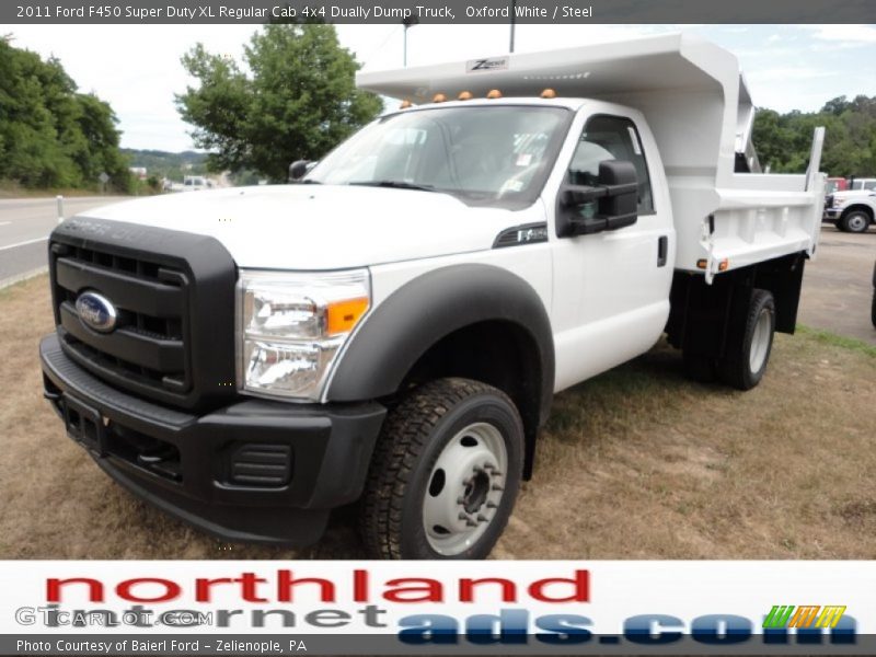 Oxford White / Steel 2011 Ford F450 Super Duty XL Regular Cab 4x4 Dually Dump Truck
