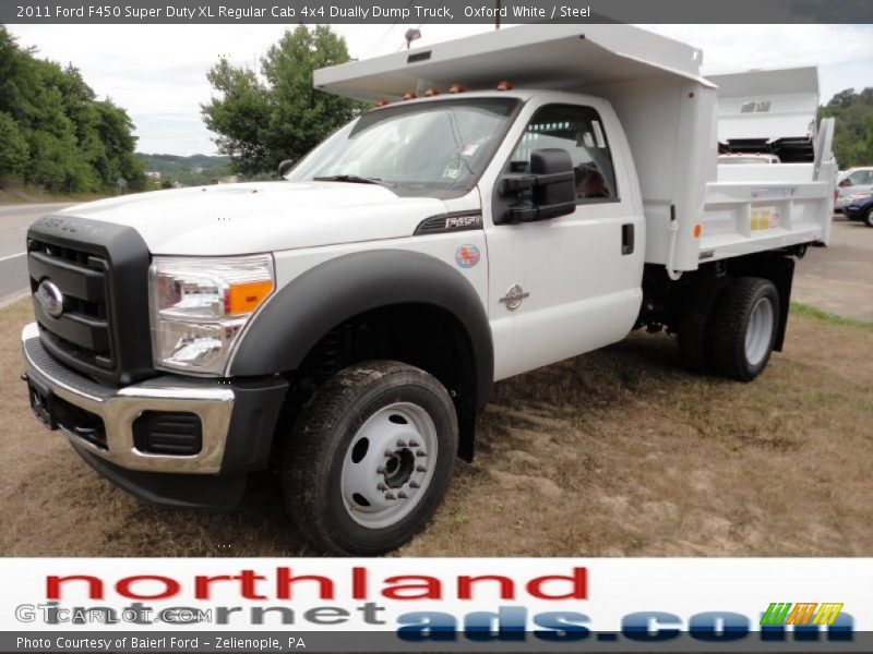 Oxford White / Steel 2011 Ford F450 Super Duty XL Regular Cab 4x4 Dually Dump Truck