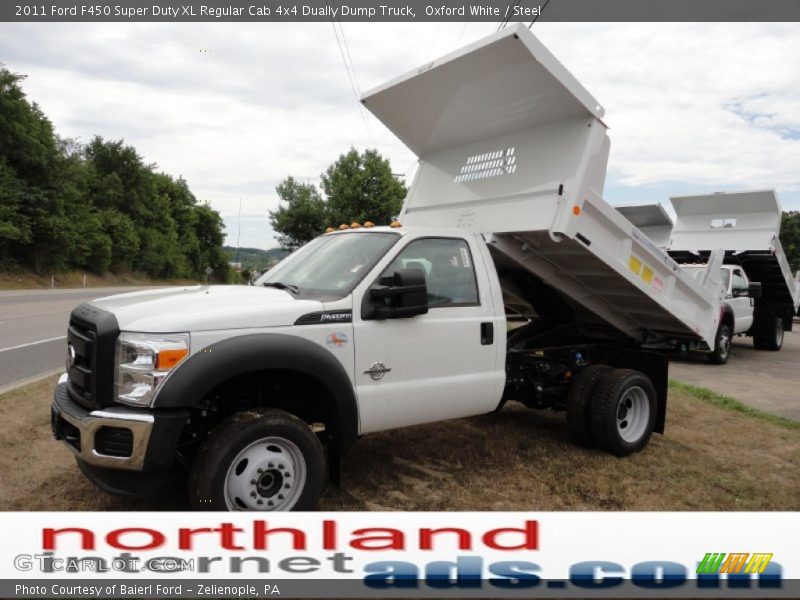 Oxford White / Steel 2011 Ford F450 Super Duty XL Regular Cab 4x4 Dually Dump Truck