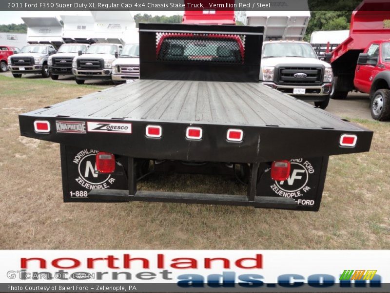 Vermillion Red / Steel 2011 Ford F350 Super Duty XL Regular Cab 4x4 Chassis Stake Truck