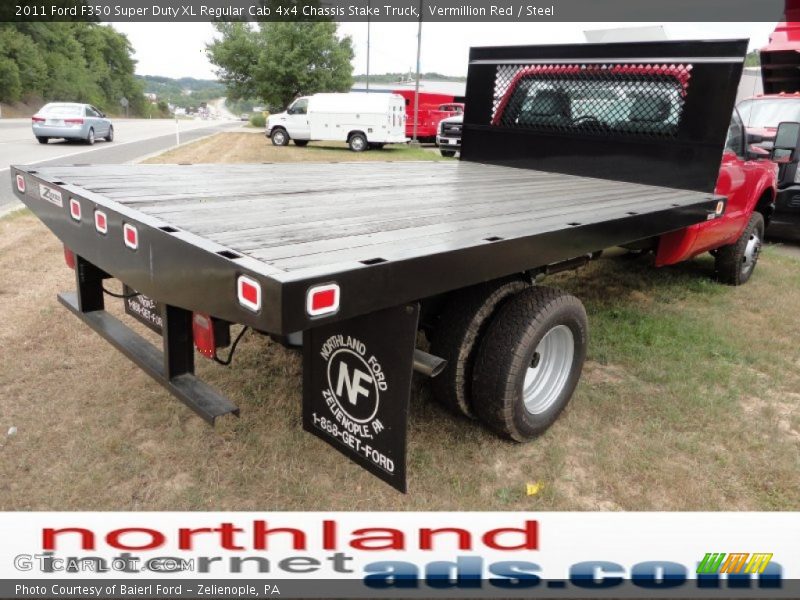 Vermillion Red / Steel 2011 Ford F350 Super Duty XL Regular Cab 4x4 Chassis Stake Truck