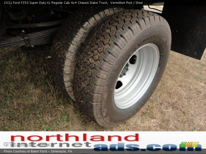 Vermillion Red / Steel 2011 Ford F350 Super Duty XL Regular Cab 4x4 Chassis Stake Truck