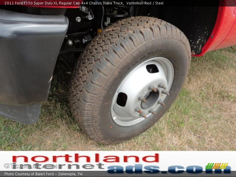 Vermillion Red / Steel 2011 Ford F350 Super Duty XL Regular Cab 4x4 Chassis Stake Truck