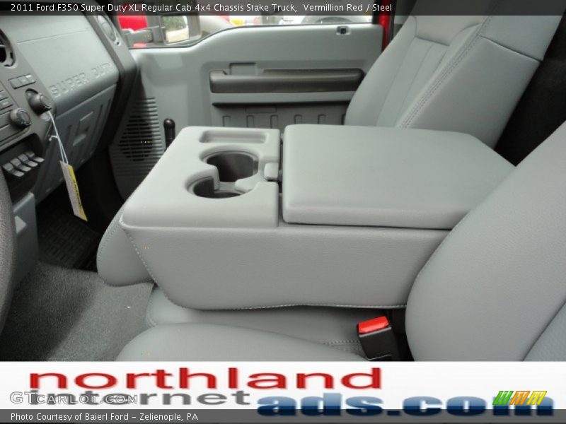 Vermillion Red / Steel 2011 Ford F350 Super Duty XL Regular Cab 4x4 Chassis Stake Truck