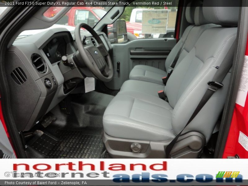 Vermillion Red / Steel 2011 Ford F350 Super Duty XL Regular Cab 4x4 Chassis Stake Truck