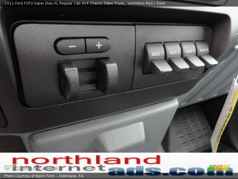 Vermillion Red / Steel 2011 Ford F350 Super Duty XL Regular Cab 4x4 Chassis Stake Truck