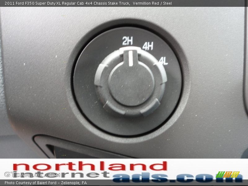 Vermillion Red / Steel 2011 Ford F350 Super Duty XL Regular Cab 4x4 Chassis Stake Truck