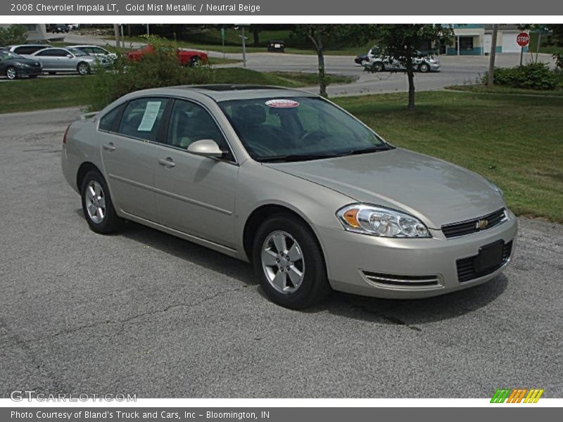 Gold Mist Metallic / Neutral Beige 2008 Chevrolet Impala LT