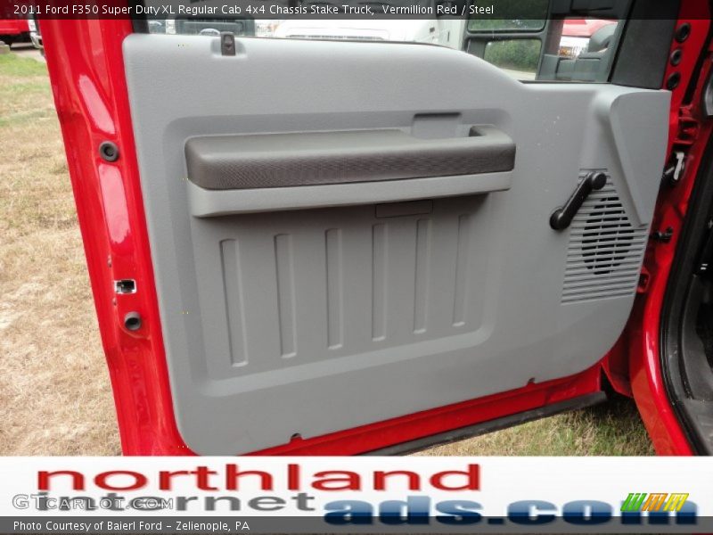 Vermillion Red / Steel 2011 Ford F350 Super Duty XL Regular Cab 4x4 Chassis Stake Truck
