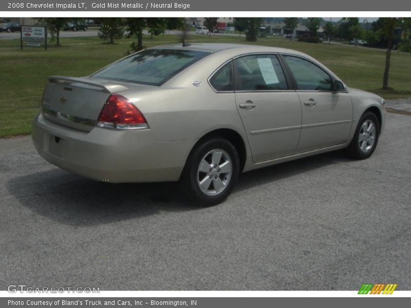 Gold Mist Metallic / Neutral Beige 2008 Chevrolet Impala LT