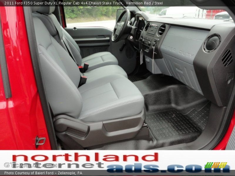 Vermillion Red / Steel 2011 Ford F350 Super Duty XL Regular Cab 4x4 Chassis Stake Truck