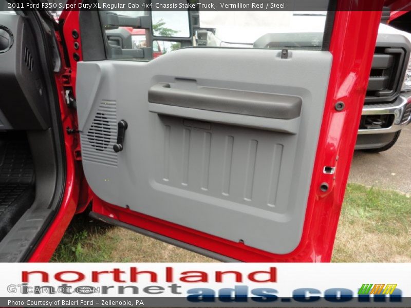 Vermillion Red / Steel 2011 Ford F350 Super Duty XL Regular Cab 4x4 Chassis Stake Truck