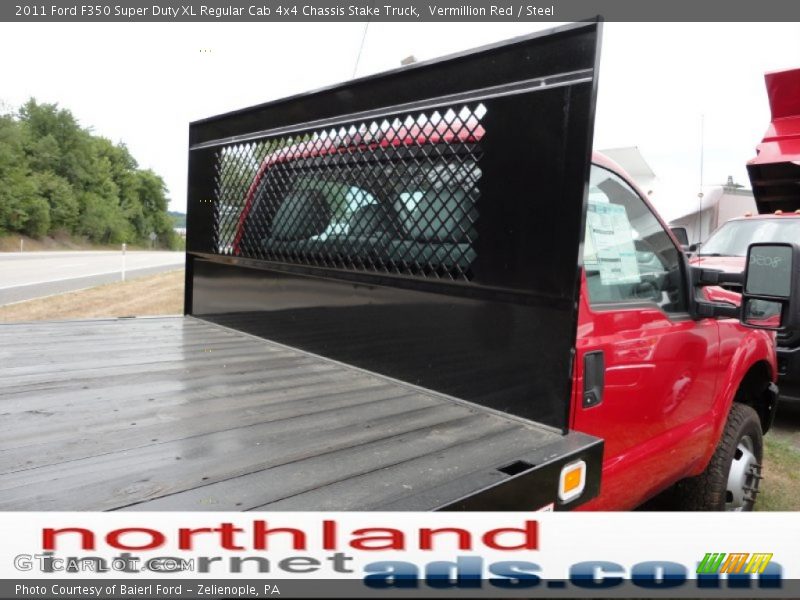 Vermillion Red / Steel 2011 Ford F350 Super Duty XL Regular Cab 4x4 Chassis Stake Truck