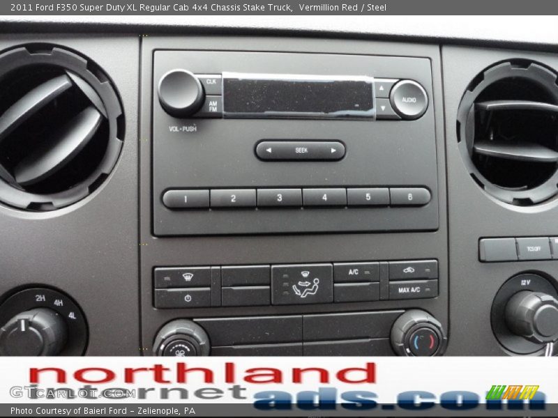 Vermillion Red / Steel 2011 Ford F350 Super Duty XL Regular Cab 4x4 Chassis Stake Truck