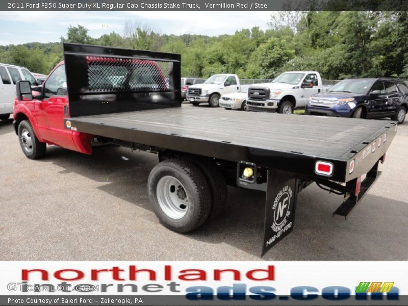 Vermillion Red / Steel 2011 Ford F350 Super Duty XL Regular Cab Chassis Stake Truck