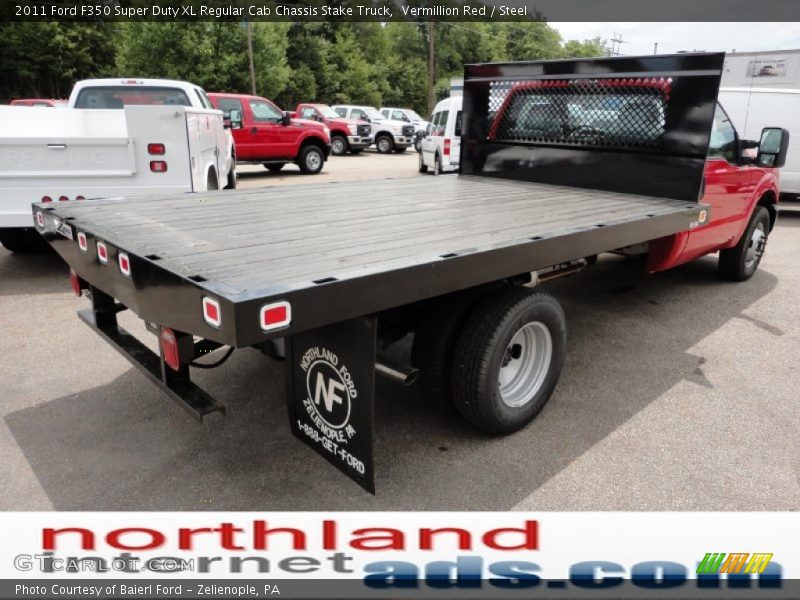 Vermillion Red / Steel 2011 Ford F350 Super Duty XL Regular Cab Chassis Stake Truck