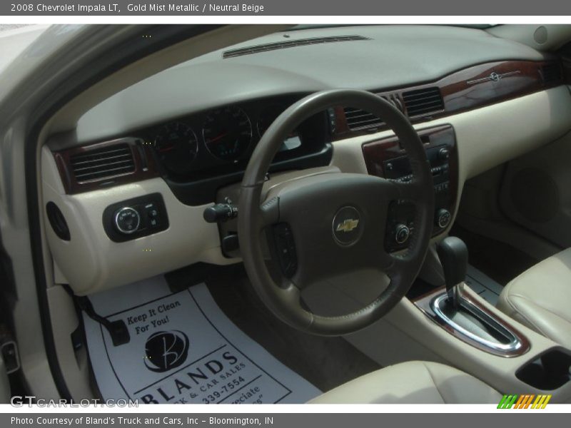 Gold Mist Metallic / Neutral Beige 2008 Chevrolet Impala LT