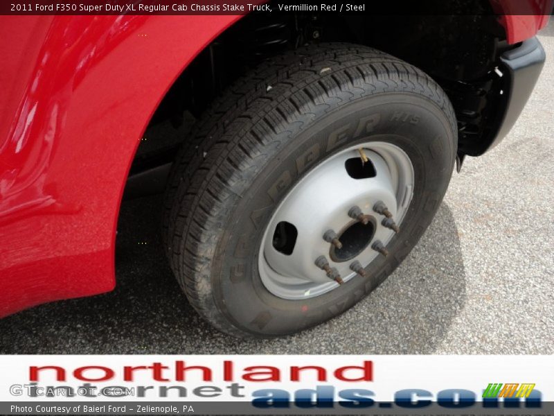 Vermillion Red / Steel 2011 Ford F350 Super Duty XL Regular Cab Chassis Stake Truck