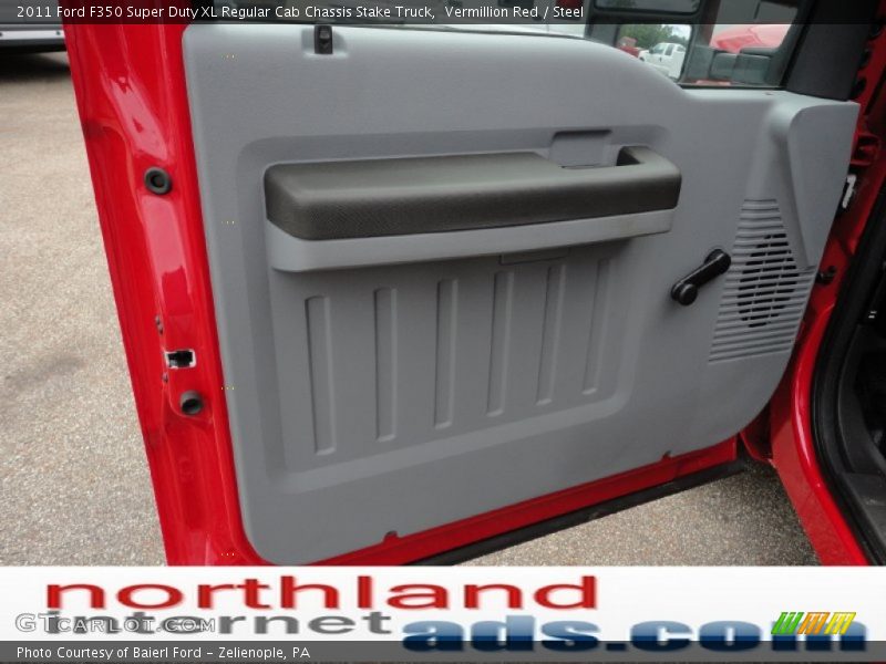 Vermillion Red / Steel 2011 Ford F350 Super Duty XL Regular Cab Chassis Stake Truck