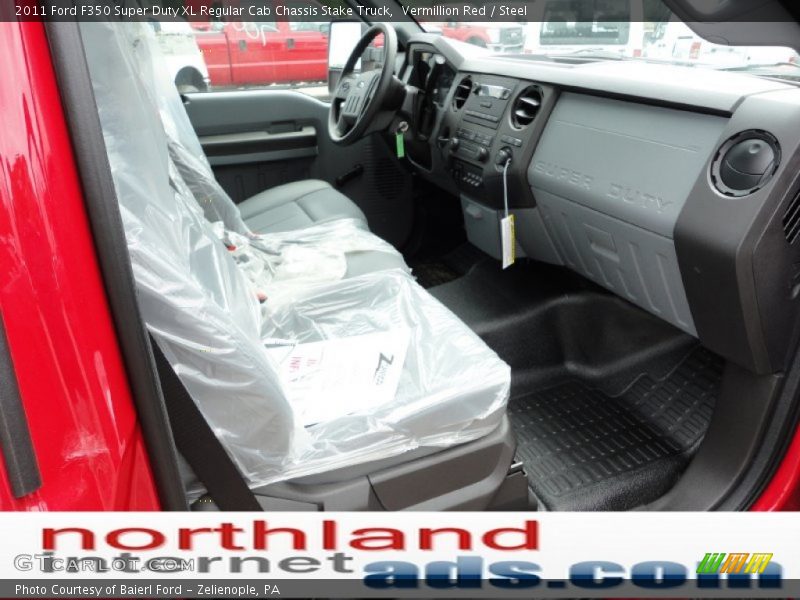 Vermillion Red / Steel 2011 Ford F350 Super Duty XL Regular Cab Chassis Stake Truck