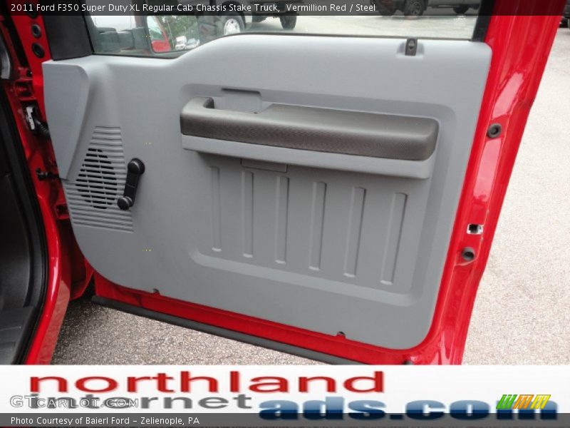 Vermillion Red / Steel 2011 Ford F350 Super Duty XL Regular Cab Chassis Stake Truck