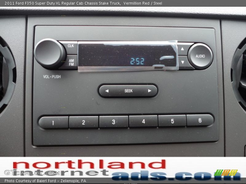 Vermillion Red / Steel 2011 Ford F350 Super Duty XL Regular Cab Chassis Stake Truck