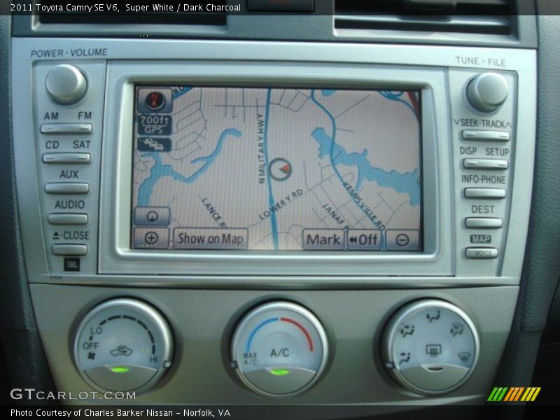 Super White / Dark Charcoal 2011 Toyota Camry SE V6