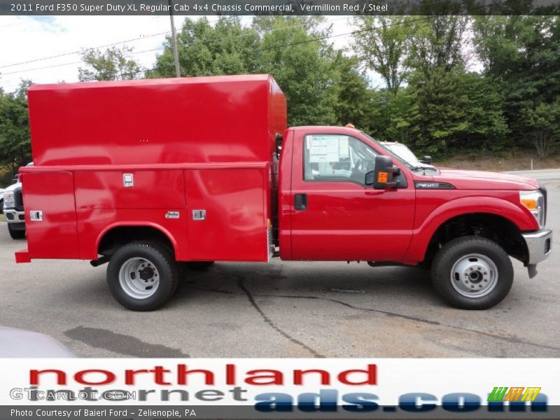 Vermillion Red / Steel 2011 Ford F350 Super Duty XL Regular Cab 4x4 Chassis Commercial
