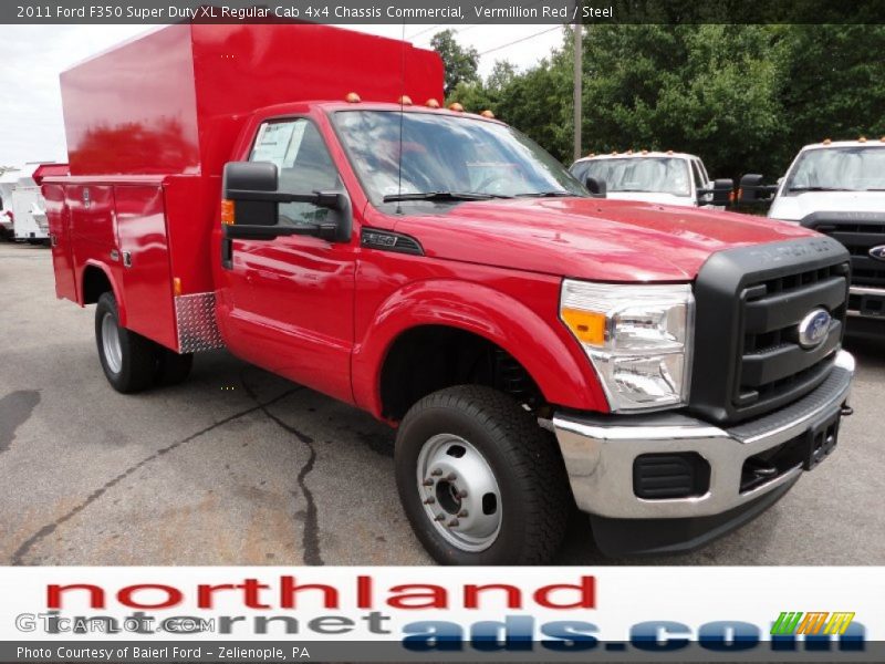 Vermillion Red / Steel 2011 Ford F350 Super Duty XL Regular Cab 4x4 Chassis Commercial