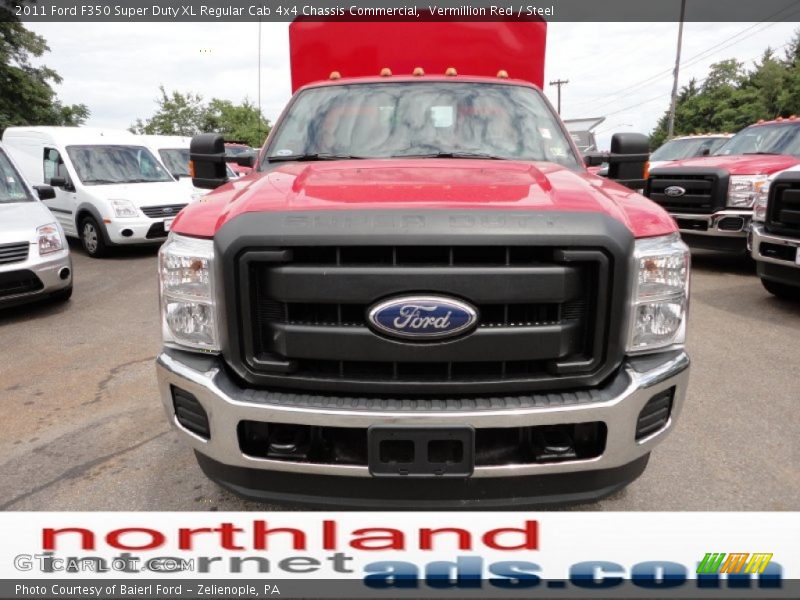 Vermillion Red / Steel 2011 Ford F350 Super Duty XL Regular Cab 4x4 Chassis Commercial