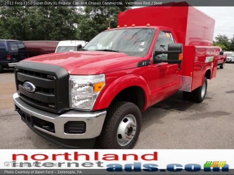 Vermillion Red / Steel 2011 Ford F350 Super Duty XL Regular Cab 4x4 Chassis Commercial