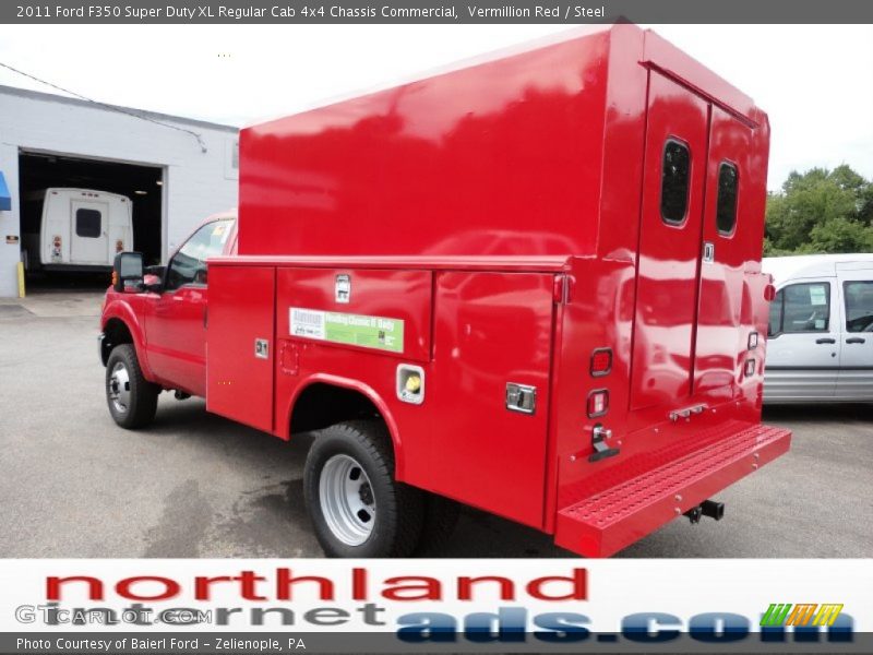 Vermillion Red / Steel 2011 Ford F350 Super Duty XL Regular Cab 4x4 Chassis Commercial